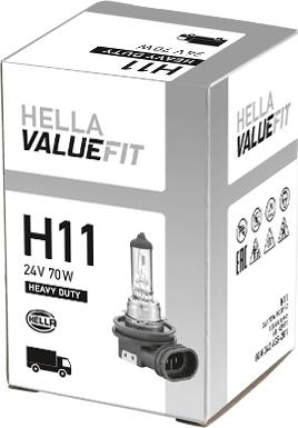 HELLA 8GH 242 632-281 - лампа! накаливания, H11 24V 70W PGJ19-2 ValueFit\ autodif.ru