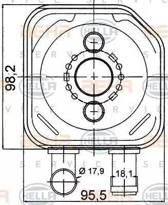 HELLA 8MO 376 778-051 - Масляный радиатор, двигательное масло autodif.ru