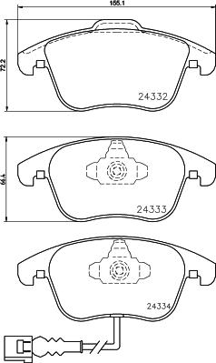 HELLA PAGID 8DB 355 026-271 - Тормозные колодки, дисковые, комплект autodif.ru