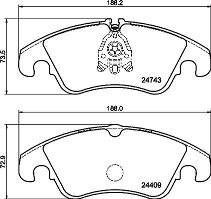 HELLA PAGID 8DB 355 014-741 - Тормозные колодки, дисковые, комплект autodif.ru