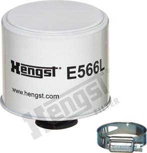 Hengst Filter E566L - Фильтр воздушный VOLVO F,FL,N компрессора (малый L=91мм,крепление на хомуте) HENGST autodif.ru