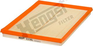 Hengst Filter E236L - Воздушный фильтр, двигатель autodif.ru