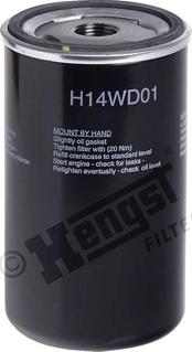 Hengst Filter H14WD01 - Фильтр масляный Hengst H14WD01 (WD 724/6) (10702070/121222/3441368, Китай) autodif.ru