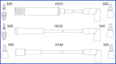 Hitachi 134202 - Комплект проводов зажигания autodif.ru