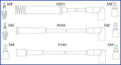 Hitachi 134225 - Комплект проводов зажигания autodif.ru