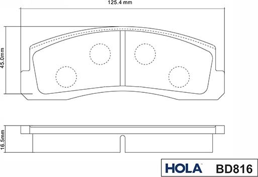 Hola BD816 - Тормозные колодки дисковые (передние) LADA Niva (2121-21214) 4x4 CHEVROLET Niva (2123) autodif.ru