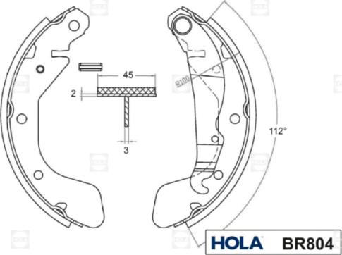 Hola BR804 - Комплект тормозных колодок, барабанные autodif.ru