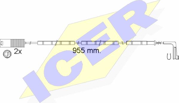 Icer 610541 E C - Сигнализатор, износ тормозных колодок autodif.ru