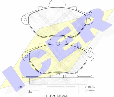 Icer 180779 - Тормозные колодки, дисковые, комплект autodif.ru