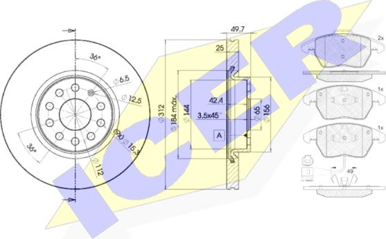 Icer 31567-5618 - Дисковый тормозной механизм, комплект autodif.ru