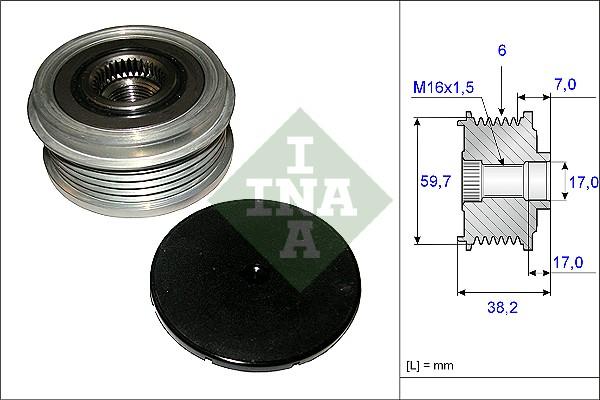 INA 535 0064 10 - Шкив генератора, муфта autodif.ru