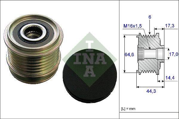 INA 535 0130 10 - Шкив генератора, муфта autodif.ru