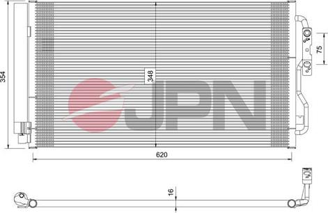 JPN 60C9088-JPN - Конденсатор кондиционера autodif.ru