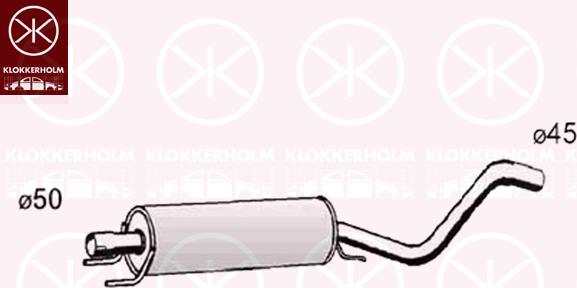 Klokkerholm 50528651 - Средний глушитель выхлопных газов autodif.ru