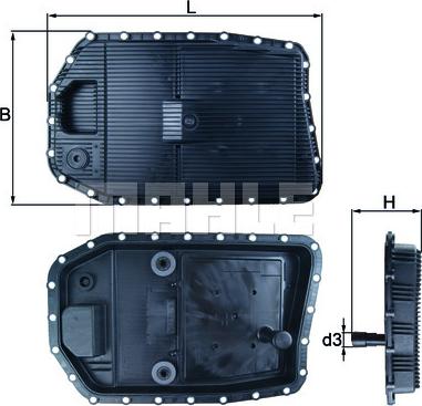 KNECHT HX 154 - Поддон (пластик) АКПП 6HP19Z с фильтром в сборе BMW (24 11 7 536 387) Mahle, Knecht autodif.ru