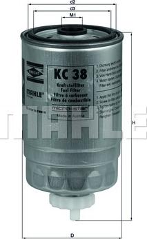 KNECHT KC 38 - Топливный фильтр autodif.ru
