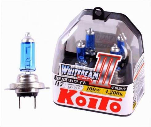 Koito P0755W - Лампа высокотемпературная Koito Whitebeam H7 12V 55W (100W) 4200K (комплект 2 шт.) autodif.ru