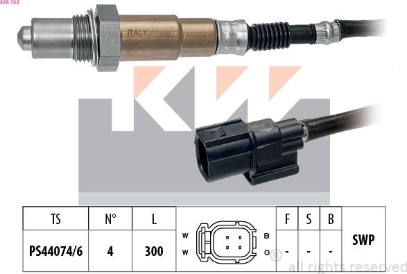 KW 498 153 - Лямбда-зонд, датчик кислорода autodif.ru