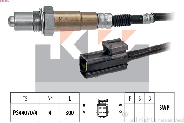 KW 498 106 - Лямбда-зонд, датчик кислорода autodif.ru