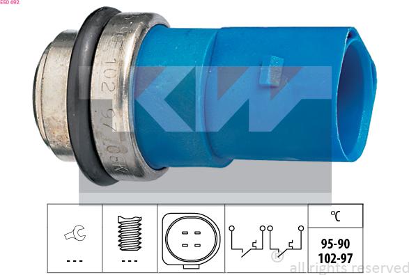KW 550 692 - Термовыключатель, вентилятор радиатора / кондиционера autodif.ru