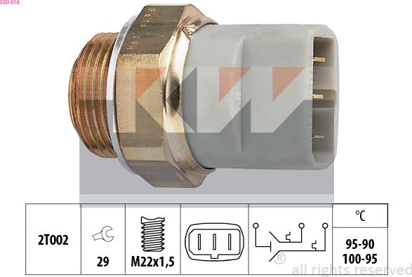 KW 550 616 - Термовыключатель, вентилятор радиатора / кондиционера autodif.ru