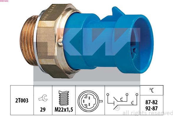 KW 550 622 - Термовыключатель, вентилятор радиатора / кондиционера autodif.ru