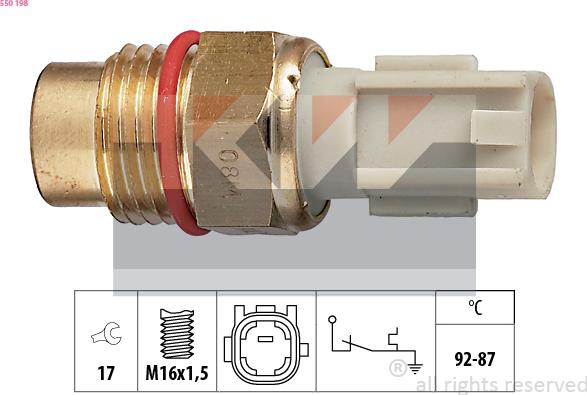 KW 550 198 - Термовыключатель, вентилятор радиатора / кондиционера autodif.ru