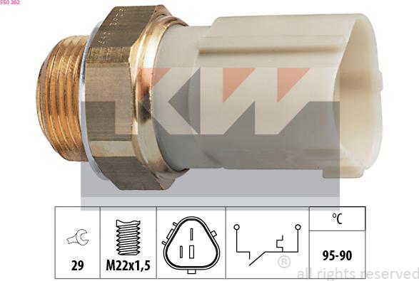 KW 550 262 - Термовыключатель, вентилятор радиатора / кондиционера autodif.ru