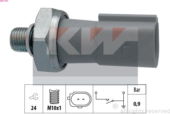 KW 500 197 - Датчик, давление масла autodif.ru