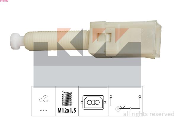 KW 510 087 - Выключатель фонаря сигнала торможения autodif.ru
