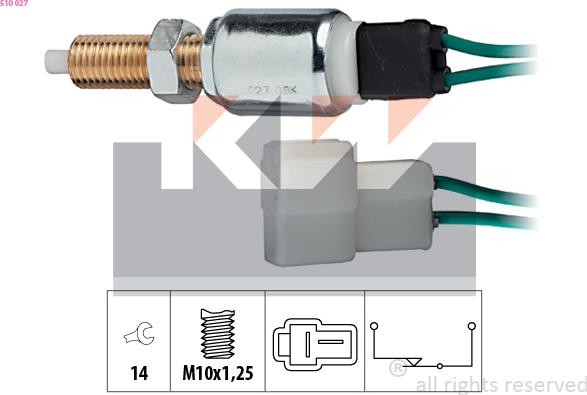 KW 510 027 - Выключатель фонаря сигнала торможения autodif.ru