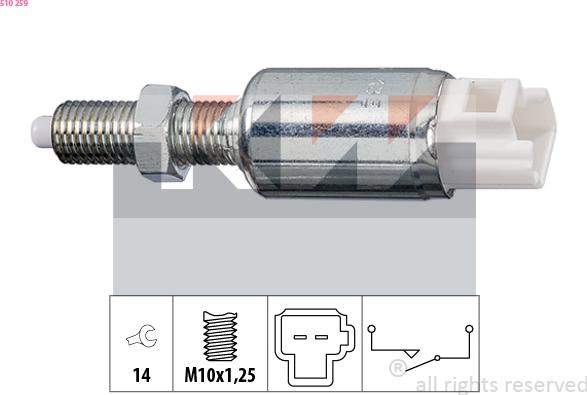 KW 510 259 - Выключатель, привод сцепления (Tempomat) autodif.ru