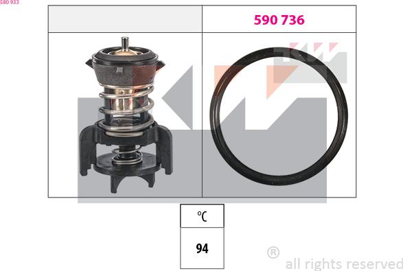 KW 580 933 - Термостат охлаждающей жидкости / корпус autodif.ru