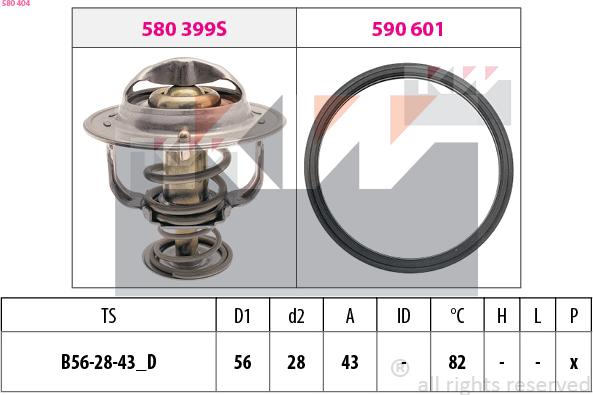 KW 580 404 - Термостат охлаждающей жидкости / корпус autodif.ru
