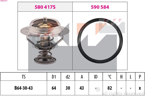 KW 580 417 - Термостат охлаждающей жидкости / корпус autodif.ru