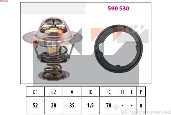 KW 580 267 - Термостат охлаждающей жидкости / корпус autodif.ru