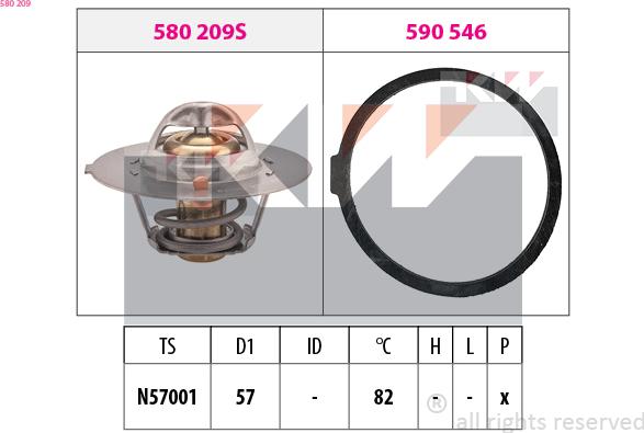 KW 580 209 - Термостат охлаждающей жидкости / корпус autodif.ru