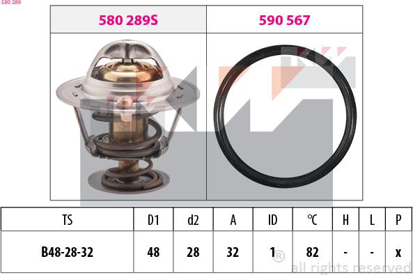 KW 580 289 - Термостат охлаждающей жидкости / корпус autodif.ru