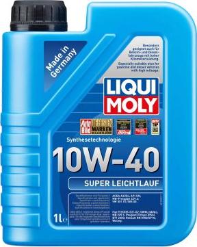 Liqui Moly 1928 - Масло моторное LIQUI MOLY Super Leichtlauf 10W-40 полусинтетическое 1 л 1928/9503 autodif.ru