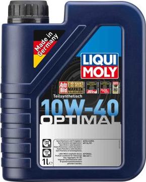 Liqui Moly 3929 - Масло моторное LIQUI MOLY Optimal 10W-40 полусинтетическое 1 л 3929 autodif.ru