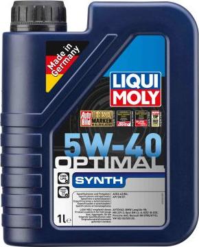 Liqui Moly 3925 - Масло моторное синтетическое 1л - НС-синт. мот.масло Optimal Synth 5W-40 CF,SN A3,B4 autodif.ru