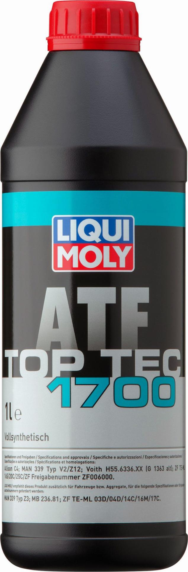 Liqui Moly 3663 - LiquiMoly Top Tec ATF 1700 (1L) жидкость гидравлическая!синт. д/АКПП\ MB 236.81, MAN 339 Typ V2 autodif.ru
