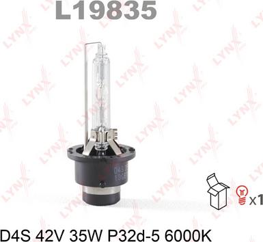 LYNXauto L19835 - Лампа газоразрядная D4S 12V 35W P32d-5 6000K L19835 autodif.ru