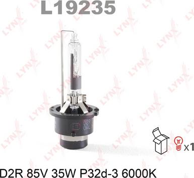 LYNXauto L19235 - Лампа газоразрядная D2R 12V 35W P32d-3 6000K L19235 autodif.ru