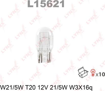 LYNXauto L15621 - Лампа накаливания W21/5W T20 12V 21/5W W3X16q L15621 autodif.ru