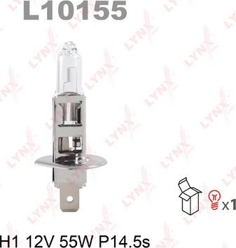 LYNXauto L10155 - Лампа накаливания галогенная H1 12V 55W P14,5s autodif.ru