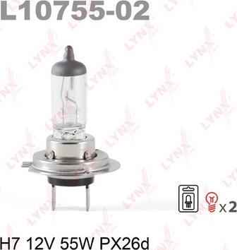 LYNXauto L10755-02 - Лампа накаливания, фара дальнего света autodif.ru