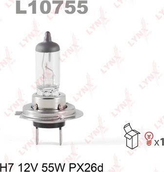 LYNXauto L10755 - Лампа накаливания галогенная H7 / 12V / 55W / PX 26d autodif.ru