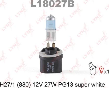 LYNXauto L18027B - L18027B 880 12V27W PG13 SUPER WHITE (C: 31.8mm) Лампа LYNXauto autodif.ru