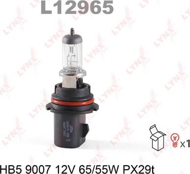 LYNXauto L12965 - Лампа автомобильная 12V65 55W HB5 PX29T autodif.ru